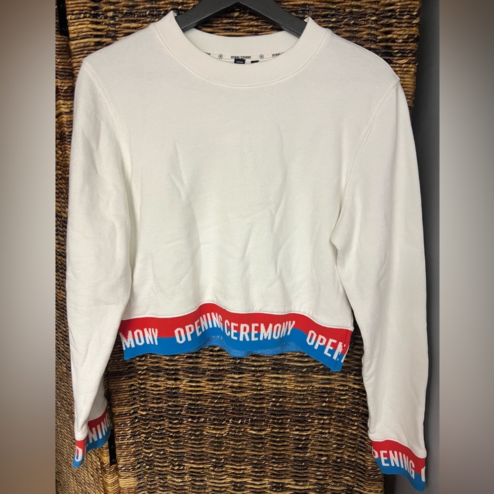 Opening Ceremony- Elastic‎ Logo Crop Sweatshirt, Size:Small, Pre-Owned